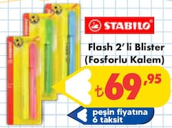 Stabilo Flash 2'li Blister (Fosforlu Kalem) image