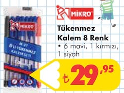 Mikro Tükenmez Kalem 8 Renk image
