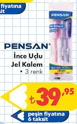 Pensan İnce Uçlu Jel Kalem 3 Renk image
