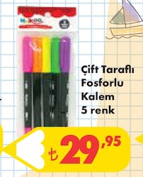 Çift Taraflı Fosforlu Kalem 5 Renk image