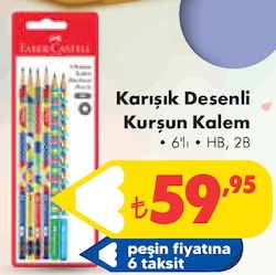 Faber Castell Karışık Desenli Kurşun Kalem 6'lı image
