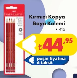 Faber Castell Kırmızı Kopya Kalemi 4'lü image