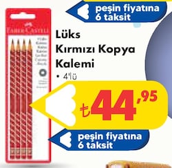 Faber Castell Lüks Kırmızı Kopya Kalemi 4'lü image