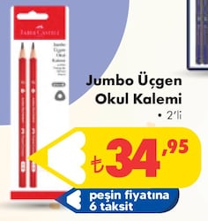 Faber Castell Jumbo Üçgen Okul Kalemi 2'li image
