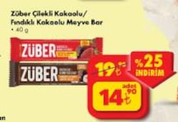 Züber Çilekli Kakaolu/Fındıklı Kakaolu Meyve Bar 40 g  image