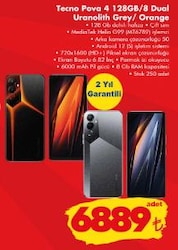 Tecno Pova 4 128/8 GB Dual Uranolith Grey/Orange image