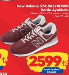 New Balance 574-ML574EVMD Bordo Ayakkabı image