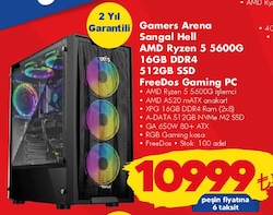 Gamers Arena Sangal Hell AMD Ryzen 5 5600G 16 GB DDR4 512 GB SSD FreeDos Gaming  image