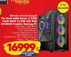 Gamers Arena Sangal The Myth AMD Ryzen 5 5500 16 GB DDR4 512GB SSD 8GB RTX3050 F image