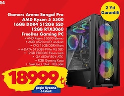 Gamers Arena Sangal Pro AMD Ryzen 5 5500 16 GB DDR4 512GB SSD 12GB RTX3060 FreeD image