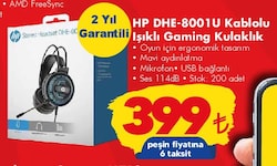 HP DHE-8001U Kablolu Işıklı Gaming Kulaklık image