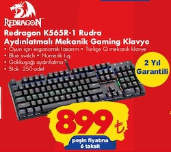 Redragon K565R-1 Rudra Aydınlatmalı Mekanik Gaming Klavye image