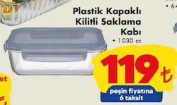 Paşabahçe Plastik Kapaklı Kilitli Saklama Kabı 1030 cc image