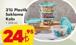 3'lü Plastik Saklama Kabı 250 ml image