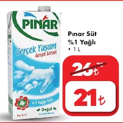 Pınar Süt %1 Yağlı 1 L image