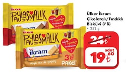 Ülker İkram Çikolatalı/Fındıklı Bisküvi 3'lü 252 gr image