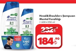 Head&Shoulders Şampuan Mentol Ferahlığı 600+350 ml image