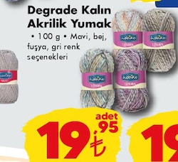 Degrade Akrilik Kalın Yumak 100 g image