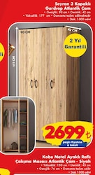 Tiamob Seyran 3 Kapaklı Gardrop Atlantik Çam image
