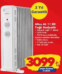 Altus AL 11 RD Yağlı Radyatör 2300 W image