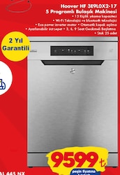 Hoover HF 3E9L0X2-17 5 PRogramlı Bulaşık Makinesi image