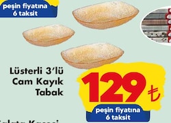 Lüsterli Cam Kayık Tabak 3'lü image