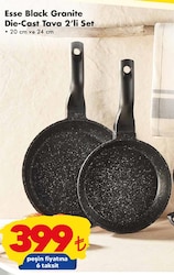 Esse Black Granite Dic-Cast Tava 2'li Set image