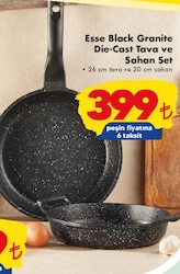 Esse Black Granite Die-Cast Tava ve Sahan Seti image