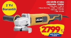 JCB Devir Ayarlı Taşlama 1200W image