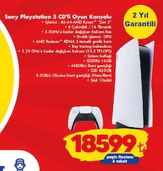 Sony Playstation 5 CD'li Oyun Konsolu image