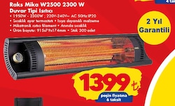 Raks Mika W2500 2300 W Duvar Tipi Isıtıcı image