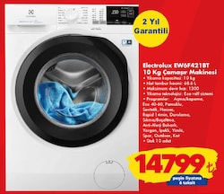Electrolux EW6F421BT 10 Kg Çamaşır Makinesi image