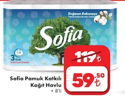 Sofia Pamuk Katkılı Kağıt Havlu 8'li image