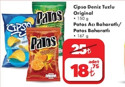 Cipso Deniz Tuzlu Original 150 g / Patos Acı Baharatlı/Patos Baharatlı 167 g image