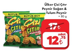 Ülker Çizi Çıtır Peynir Soğan & Tulum Peynir 80 g image