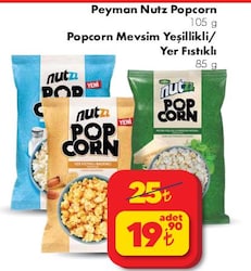 Peyman Nutz Popcorn 105 gr / Popcorn Mevsim Yeşillikli / Yer Fıstıklı 85 gr image