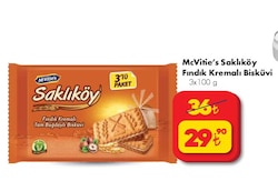McVitie's Saklıköy Fındık Kremalı Bisküvi 3x100 gr image