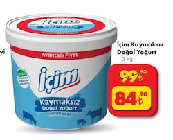 İçim Kaymaksız Doğal Yoğurt 3 kg image