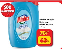 Mintax Bulaşık Deterjanı Limon Kokulu 4 kg image
