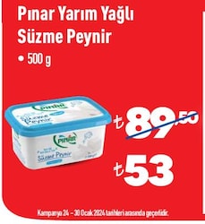 Pınar Yarım Yağlı Süzme Peynir 500 g image