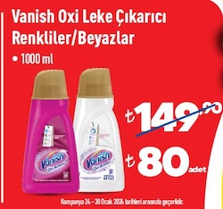 Vanish Oxi Leke Çıkarıcı Renkliler/Beyazlar 1000 ml image