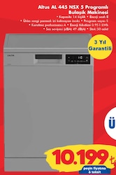 Altus AL 445 NSX 5 Programlı Bulaşık Makinesi image