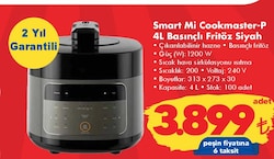 Smart Mi Cookmaster-P 4L Basınçlı Fritöz Siyah image