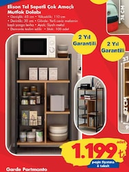 Fly Elison Tel Sepetli Çok Amaçlı Mutfak Dolabı image
