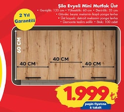 Fly Şila Evyeli Mini Mutfak Üst image
