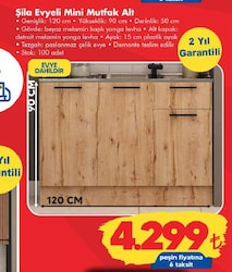 Fly Şila Evyeli Mini Mutfak Altı image