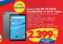 Lenovo Tab M8 TB-8505F ZA620039US 16 GB 8 inç Tablet image