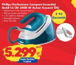 Philips GC6815/20 Perfectcare Compact Essential 2400 W Buhar Kazanlı Ütü image