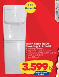 Şok Awox Rosso SS500 Sıcak-Soğuk Su Sebili