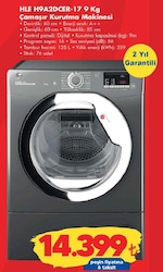 Hoover HLE H9A2DCER-17 9 kg Çamaşır Kurutma Makinesi image